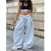 image:imageMakeMeChic Womens Barrel Pants Baggy Wide Leg Sweatpants Y2k Pants StreetwearGrey