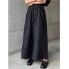 image:imageMakeMeChic Womens Business Floral Palazzo Pants Elegant Vintage Elastic Waist Wide Leg Textured TrousersBlack