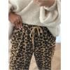 image:imageMakeMeChic Womens Cheetah Print Corduroy Pants Tapered Leopard SweatpantsBrown