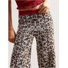 image:imageMakeMeChic Womens Cheetah Print Pants Fall Elastic Waist Wide Leg Retro Knitted TrousersMulticolor