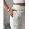 image:imageMakeMeChic Womens Floral High Waist Flare Leg Dress Pants Jacquard Work Office TrousersApricot