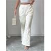image:imageMakeMeChic Womens Floral High Waist Flare Leg Dress Pants Jacquard Work Office TrousersApricot