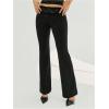 image:imageMakeMeChic Womens Floral Lace Flare Pants Low Waist Bell Bottoms Long TrousersBlack