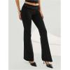 image:imageMakeMeChic Womens Floral Lace Flare Pants Low Waist Bell Bottoms Long TrousersBlack