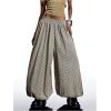 image:imageMakeMeChic Womens Gingham Balloon Pants Baggy Elastic Waist Y2K Harem PantsKhaki