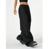 image:imageMakeMeChic Womens Goth Cargo Pants Hip Hop Low Waisted Zip Fly Y2k Baggy Wide Leg PantsBlack