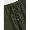 image:imageMakeMeChic Womens Lace Capri Pants Y2k Lace Up Ruffle Crop LeggingsArmy Green