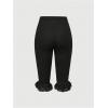 image:imageMakeMeChic Womens Lace Capri Pants Y2k Lace Up Ruffle Crop LeggingsBlack