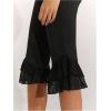 image:imageMakeMeChic Womens Lace Capri Pants Y2k Lace Up Ruffle Crop LeggingsBlack B