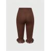 image:imageMakeMeChic Womens Lace Capri Pants Y2k Lace Up Ruffle Crop LeggingsBrown