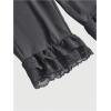 image:imageMakeMeChic Womens Lace Capri Pants Y2k Lace Up Ruffle Crop LeggingsGrey