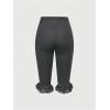 image:imageMakeMeChic Womens Lace Capri Pants Y2k Lace Up Ruffle Crop LeggingsGrey