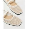 image:imageMakeMeChic Womens Lace Mesh Ballet Flats Shoes Square Closed Toe Shoes Breathable Summer FlatsWhite N