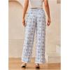 image:imageMakeMeChic Womens Pajama Pants Starfish Seashell Print Straight Leg Summer Boho TrousersBlue