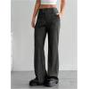 image:imageMakeMeChic Womens Pinstripe Pants Straight Leg Work Office Striped Long TrousersBlack