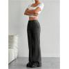 image:imageMakeMeChic Womens Pinstripe Pants Straight Leg Work Office Striped Long TrousersBlack
