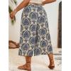 image:imageMakeMeChic Womens Plus Size Boho Pants Floral Wide Leg High Waist Elastic Palazzo Pant Summer VacationBlack