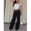 image:imageMakeMeChic Womens Polka Dots Dress Pants Low Waisted Work Office TrousersBlack