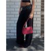image:imageMakeMeChic Womens Polka Dots Dress Pants Low Waisted Work Office TrousersBlack