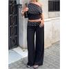 image:imageMakeMeChic Womens Polka Dots Dress Pants Low Waisted Work Office TrousersBlack