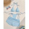 image:imageMakeMeChic Womens Polka Dots Triangle Bikini Sets Swim Shorts Y2K Leopard Striped Bathing Suit SwimsuitBlue Black Dots