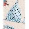 image:imageMakeMeChic Womens Polka Dots Triangle Bikini Sets Swim Shorts Y2K Leopard Striped Bathing Suit SwimsuitBlue Black Dots