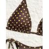 image:imageMakeMeChic Womens Polka Dots Triangle Bikini Sets Swim Shorts Y2K Leopard Striped Bathing Suit SwimsuitBrown Yellow