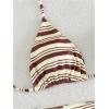 image:imageMakeMeChic Womens Polka Dots Triangle Bikini Sets Swim Shorts Y2K Leopard Striped Bathing Suit SwimsuitStriped Brown Apricot