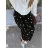 image:imageMakeMeChic Womens Polka Dots Wide Leg Pants Low Waist Causal Office Work Long TrousersBlack