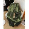 image:imageMakeMeChic Womens Satin Wide Leg Pants Drawstring Elastic Waist Silk Trousers Palazzo PantsArmy Green