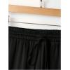 image:imageMakeMeChic Womens Satin Wide Leg Pants Drawstring Elastic Waist Silk Trousers Palazzo PantsBlack