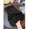 image:imageMakeMeChic Womens Satin Wide Leg Pants Silk Drawstring Elastic Waist Long TrousersBlack