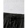 image:imageMakeMeChic Womens Satin Wide Leg Pants Silk Drawstring Elastic Waist Long TrousersBlack