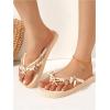 image:imageMakeMeChic Womens Seashell Starfish Summer Beach Shoes Open Toe Boho Flip Flops Flat SandalsBeige