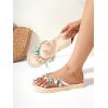 image:imageMakeMeChic Womens Seashell Starfish Summer Beach Shoes Open Toe Boho Flip Flops Flat SandalsBeige and Blue