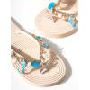 image:imageMakeMeChic Womens Seashell Starfish Summer Beach Shoes Open Toe Boho Flip Flops Flat SandalsBeige and Blue
