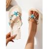image:imageMakeMeChic Womens Seashell Starfish Summer Beach Shoes Open Toe Boho Flip Flops Flat SandalsBlue