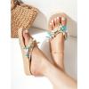 image:imageMakeMeChic Womens Seashell Starfish Summer Beach Shoes Open Toe Boho Flip Flops Flat SandalsBlue Starfish