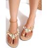 image:imageMakeMeChic Womens Seashell Starfish Summer Beach Shoes Open Toe Boho Flip Flops Flat SandalsMulticolor Pearl
