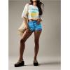 image:imageMakeMeChic Womens Striped Micro Mini Shorts Drawstring Low Rise Summer Casual ShortsBlue
