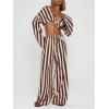 image:imageMakeMeChic Womens Striped Pants Wide Leg Tie Front Elastic Waist TrousersMulticolor