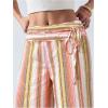 image:imageMakeMeChic Womens Striped Wide Leg Pants Tie Front Boho Travel Pants Fall TrousersOrange