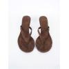 image:imageMakeMeChic Womens Suede Kitten Heels Sandals Thong Open Toe Flip Flop Heeled Sandals Vacation Party Summer ShoesCoffee Brown