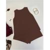 image:imageMakeMeChic Womens Summer 2 Piece Sets Deep V Neck Knit Tank Tops Mini Shorts Set Beach Vacation OutfitsCoffee Brown