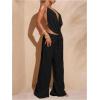 image:imageMakeMeChic Womens Summer Beach Wide Leg Pants Swimsuit Coverup Low Waist Knit Baggy Lounge PantsBlack