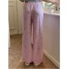 image:imageMakeMeChic Womens Summer Pants Elastic Waist Y2K Bow Striped Drawstring Straight Leg Lounge PantsPink B