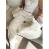 image:imageMakeMeChic Womens Summer Pants Elastic Waist Y2K Bow Striped Drawstring Straight Leg Lounge PantsYellow