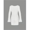 image:imageMakeMeChic Womens Swimsuit Coverup Crochet Mini Dress Bathing Suit Beach Cover UpPlain White