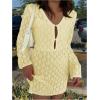 image:imageMakeMeChic Womens Swimsuit Coverup Crochet Mini Dress Bathing Suit Beach Cover UpYellow