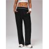 image:imageMakeMeChic Womens Workout Track Pants Wide Leg Athletic Gym Pants Active WearBlack